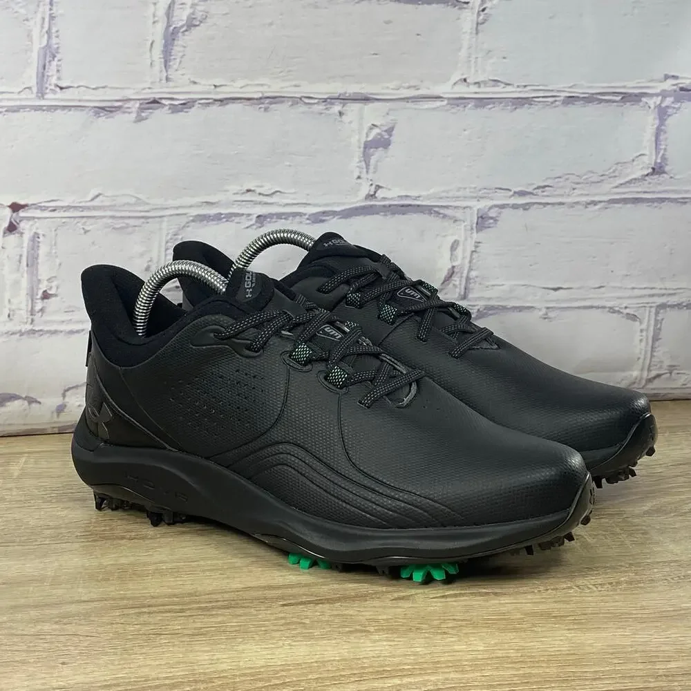 Under Armour Drive Pro Black Spiked Golf Shoes Men's Size 8.5 NEW 3026919-001